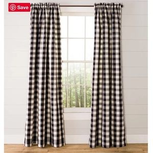Plow & Hearth 93214 BK Thermalogic Grommet-Top Curtain Buffalo Check
